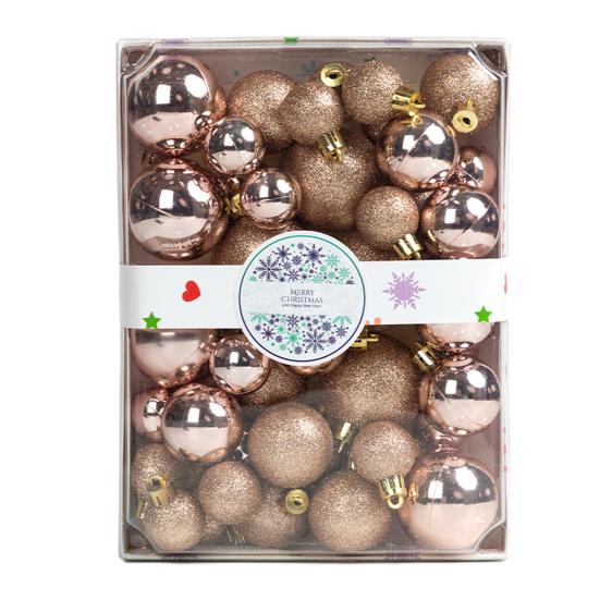 42Pcs 3/4/5cm Christmas Balls Set Glitter Surface Various Pattern Christmas Balls Shatterproof Home Reusable Ornaments