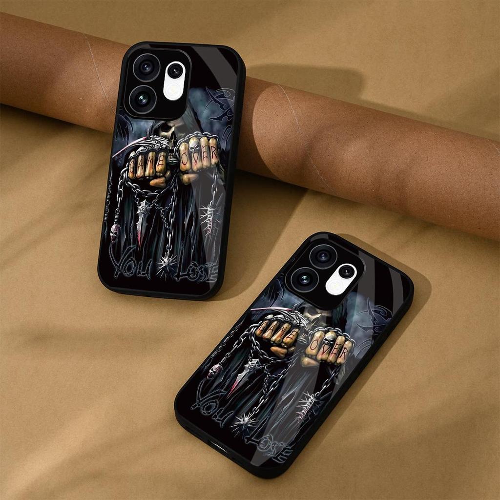 Cool Grim Reaper "Game Over" Art Phone Cover for OPPO Reno16 5G Shockproof Protective Case
