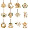 12Pcs DIY Christmas Pendants Diamond Painting Ornaments  Family Craft Activity