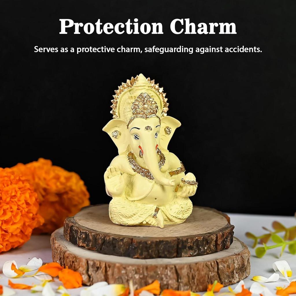 Lord Ganesha Idol for Car Dashboard – Divine Ganesha Murti | Home & Office Decor | Symbol of Prosperity and Good Fortune