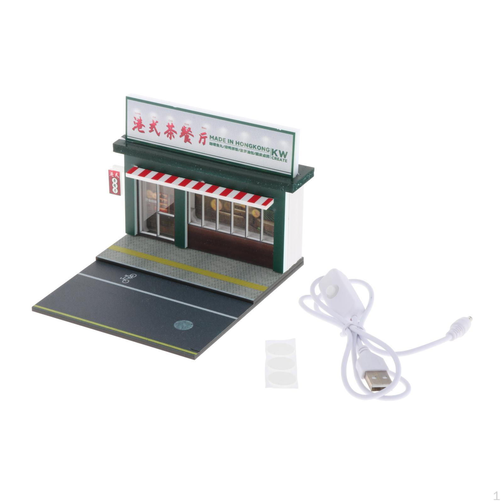 Диорама-макет модели автомобиля 1/64 для настольной экспозиции и подарка Tea restaurant