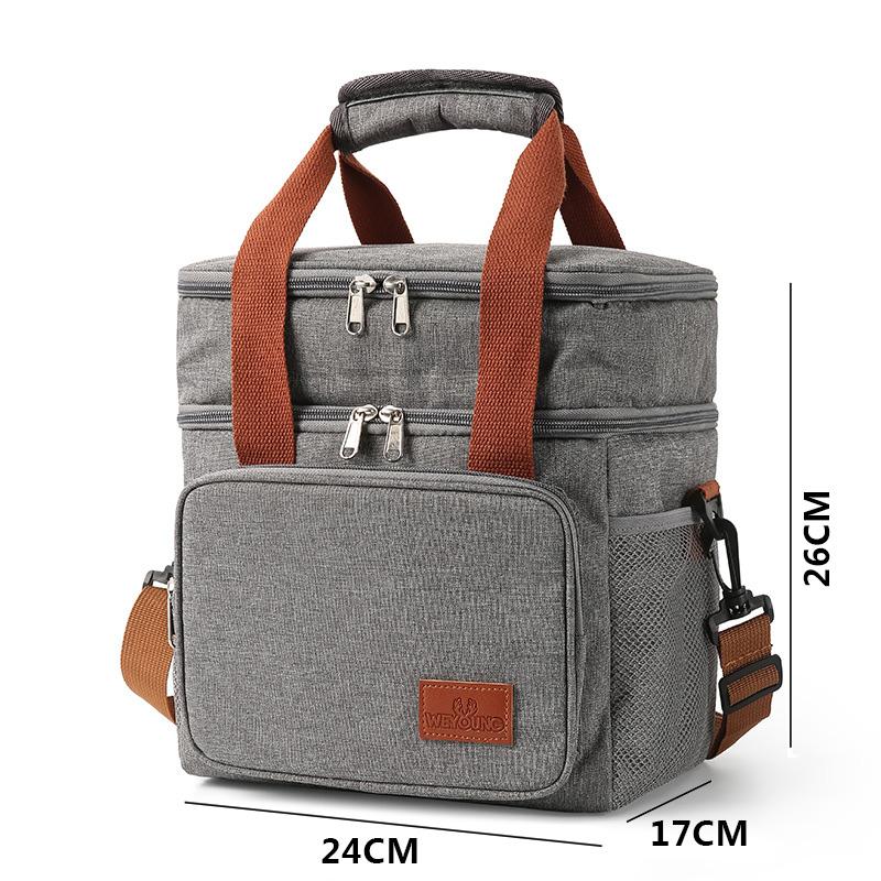 Double Layer Shoulder Thermal Cooling Bags Outdoor Picnic Portable Fridge Thermal Bag Food Lunch Box Ice Storage Insulation Bags