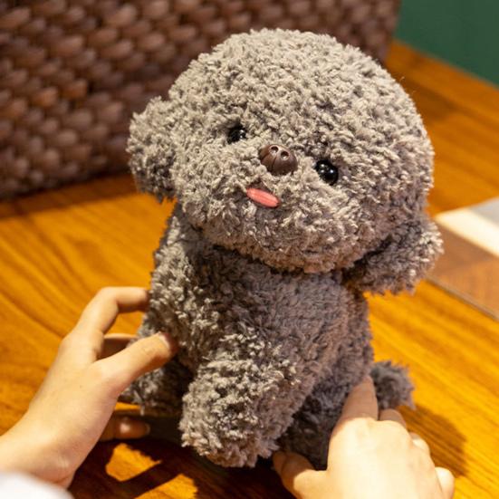 Cute Dog Plush Doll 20/30cm Realistic Soft Fluffy Stuffed Puppy with Playful Tongue Travel Companion Gift for Boys Girls