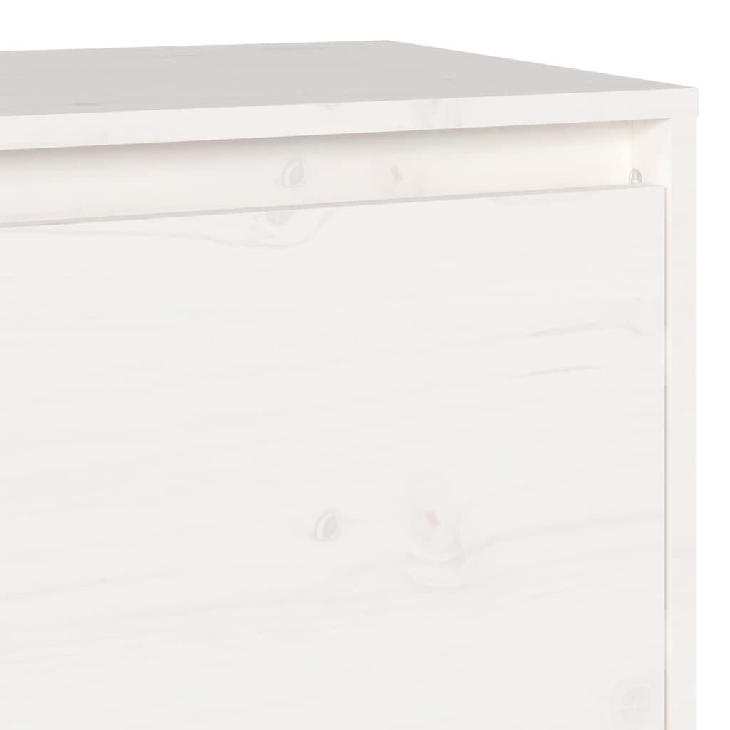 TV Stand White 140 x 35 x 40 cm Solid Pine Wood