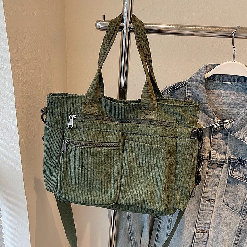 Dámská velkokapacitní taška tote podpažní manšestr