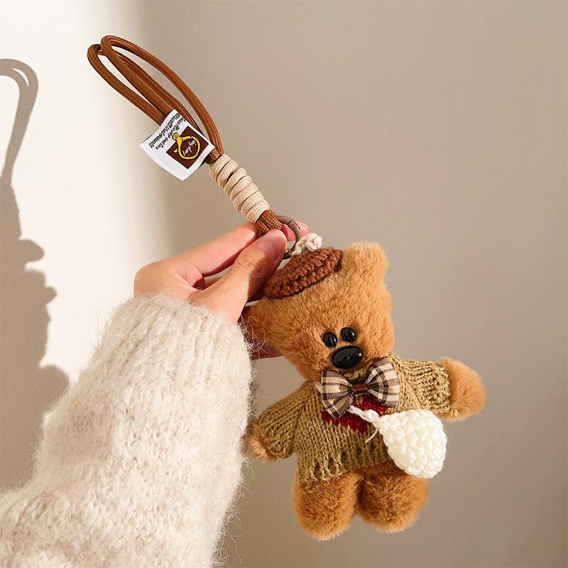 Pendant Plush Batch Bean Bear Kt Cat Keychain Couple Book Bag Mobile Phone Pendant