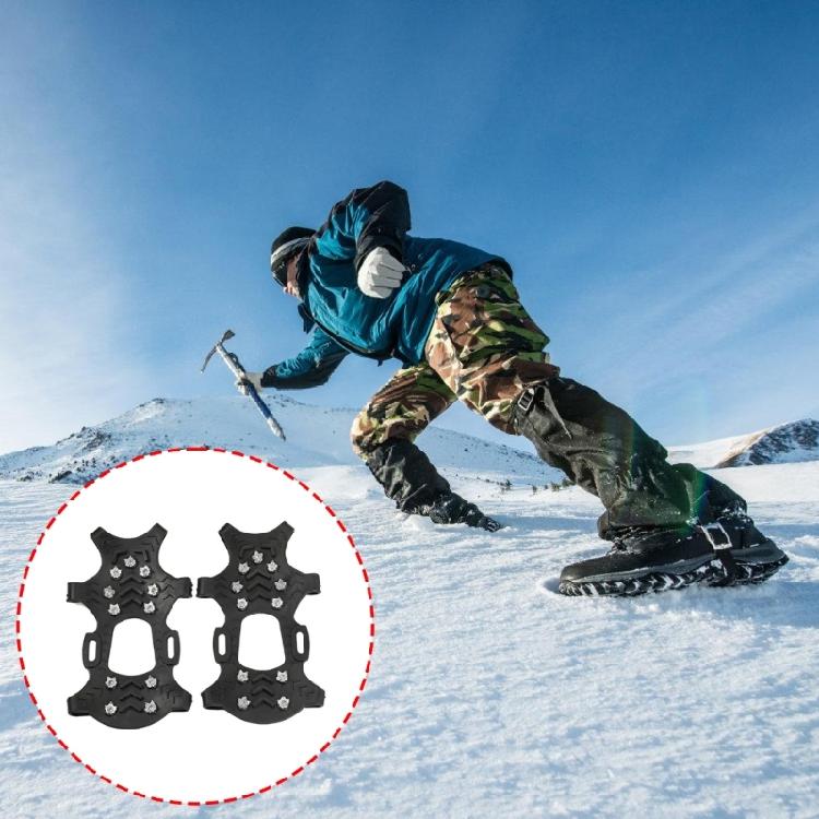 2lots Secure Foot Tractions Crampons Ice Grippers Shoe Spikes Winter Ice Claws for Hiking Walking Climbing Fishing