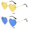 Cut-Edge Halloween Glasses Frameless Party and Masquerade Gradient Heart Shades UV Protection Ocean Lens