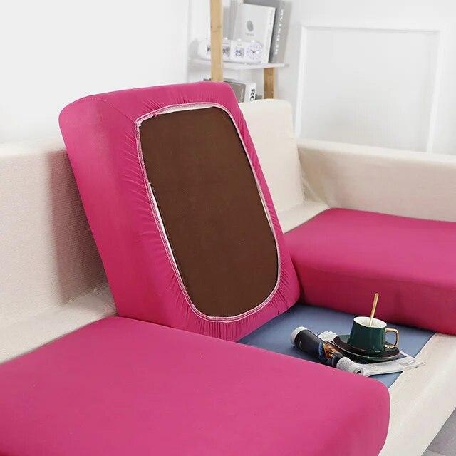 Schwarze Sofa-Sitzkissenbezüge für Möbel, elastische Schutzbezüge, Haustiere, Kinder, waschbar, abnehmbarer Kissenbezug für Wohnzimmersofas