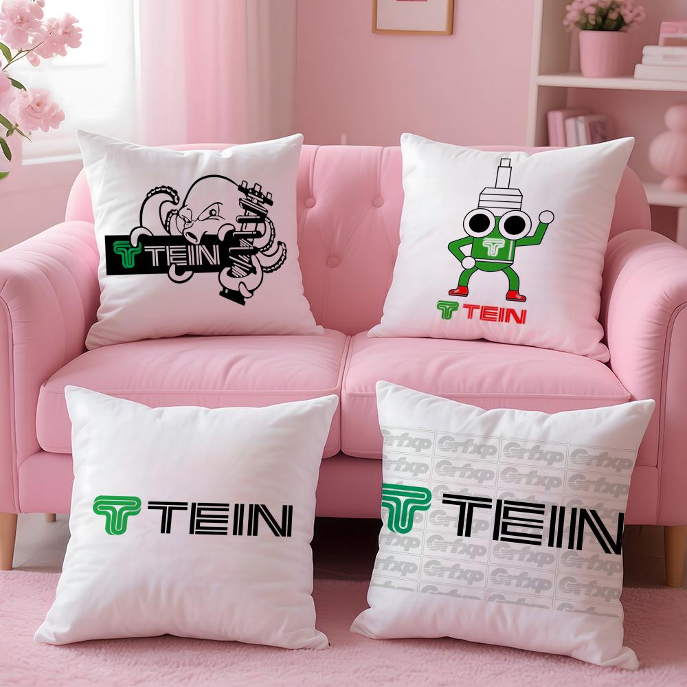 Logo T-Tein Cushion Cover Plush Fabric Soft Double-Sided Printed Invisible Zipper Sofa Pillow Case Home Decor