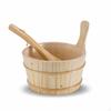 Wooden Bucket with Ladle Polished Sauna Liner Sturdy for Steam Room, Spa