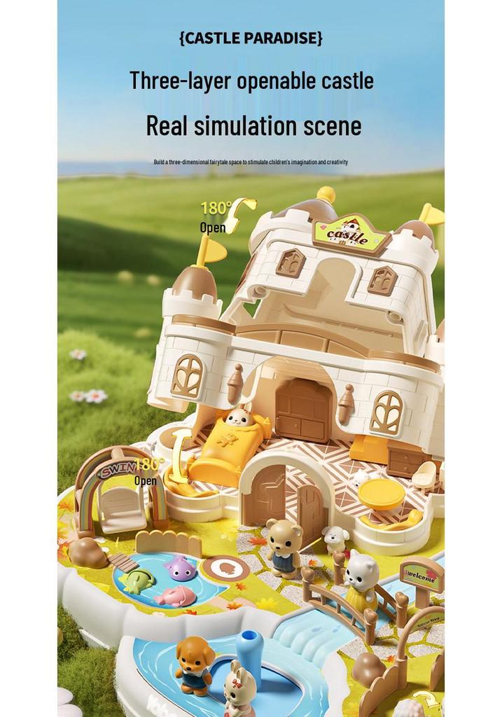 Magnetic Pet Castle Role-Play Toy for Kids 3-6 - Perfect Children's Day Gift