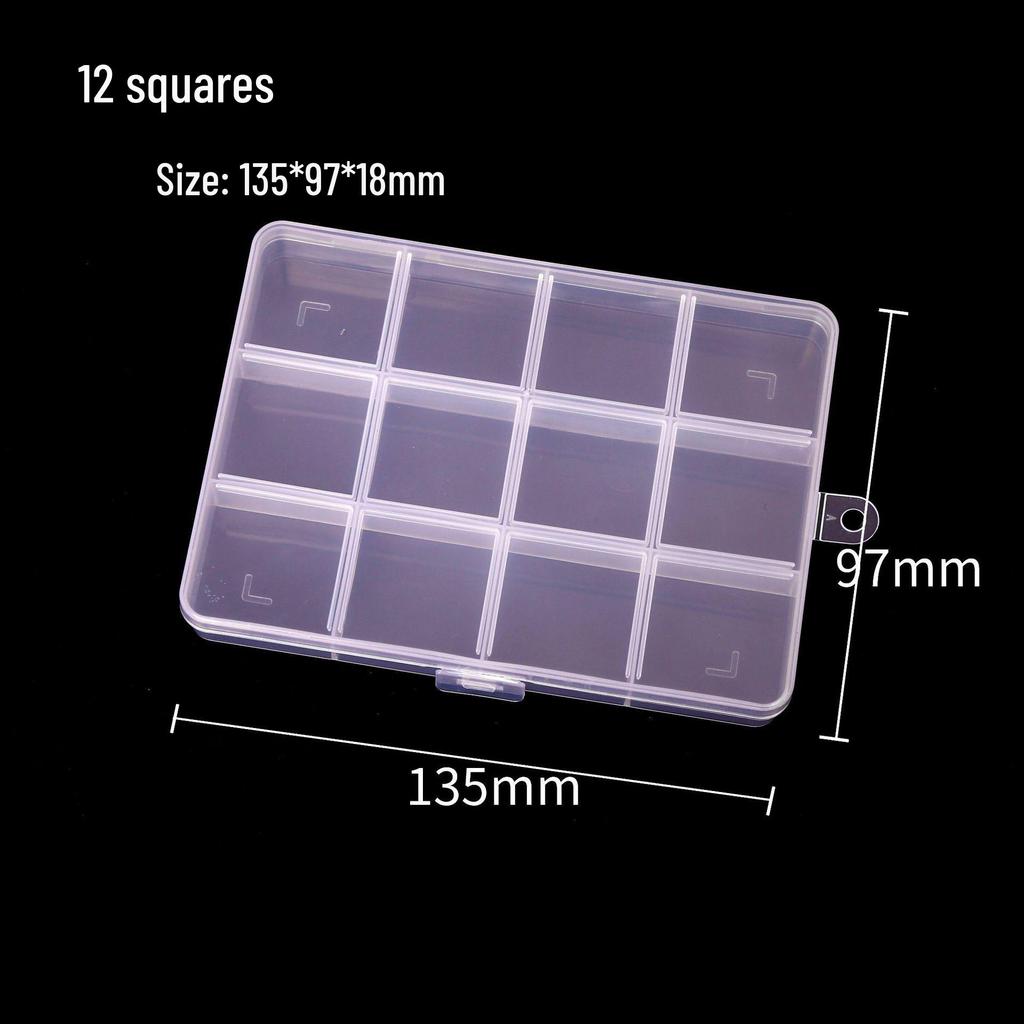 Aufbewahrungsbox aus transparentem Kunststoff mit 24 Fächern für Nailart, Strasssteine, Perlen und Schmuckzubehör
