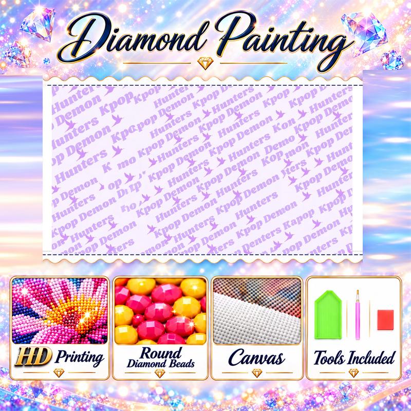 KPop Demon Hunters 5D Diamond Painting Kit DIY Full Drill Diamond Art Home Wall Decor