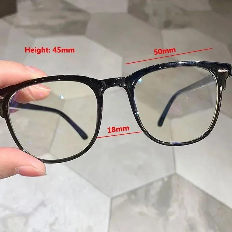 New Anti-Blue Light Rice Nail Near Sight Glasses Men Women Finished Myopia Glasses Vintage Oval Frame Nearsighted Glasses