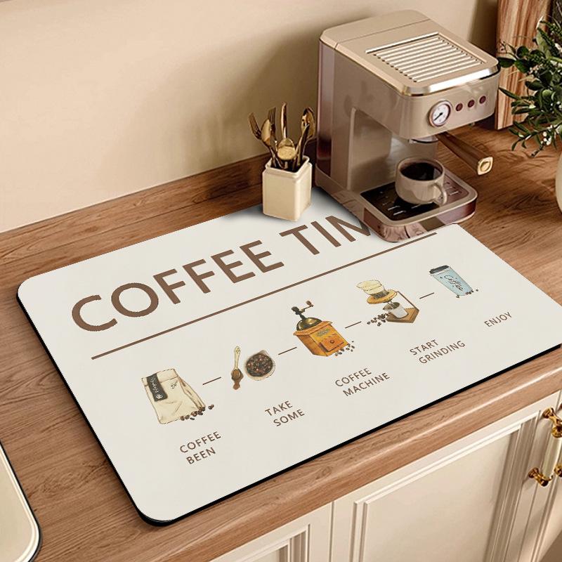 American Coffee Machine Absorbent Leather Quick-Dry Tabletop Mat