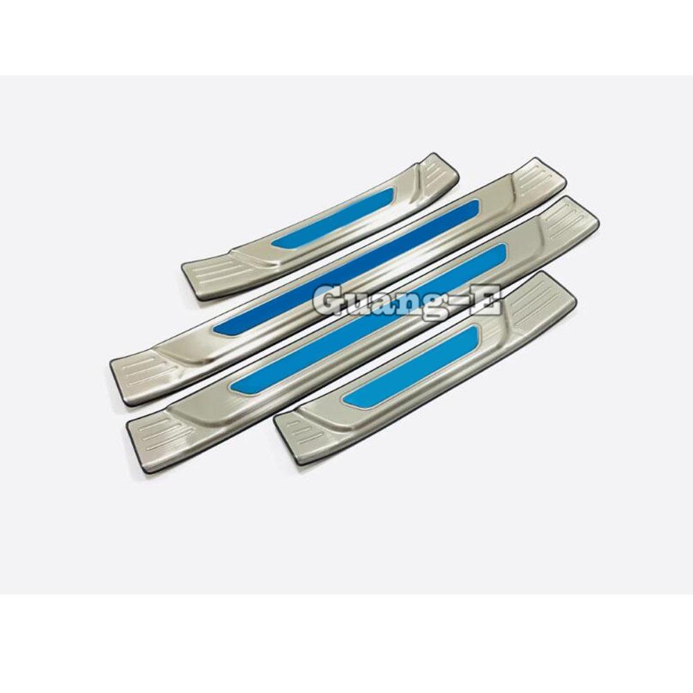 For Hyundai Sonata DN8 10Th     Car Stainless Steel Door Sill Scuff Plate Cover Trim Outside External Threshold
