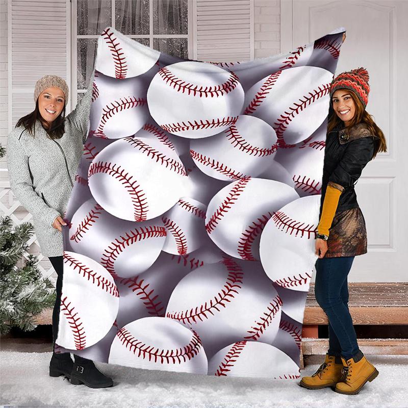 Baseball Theme Printed Blanket - Perfect for Couch, Bed, Travel & Outdoor Use | Machine Washable, Cozy & Durable.