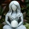 Moon Goddess Statue Resin Moon Goddess Sculpture Mini Tabletop Goddess Statue for Home Office Decor Mother's Day Gift