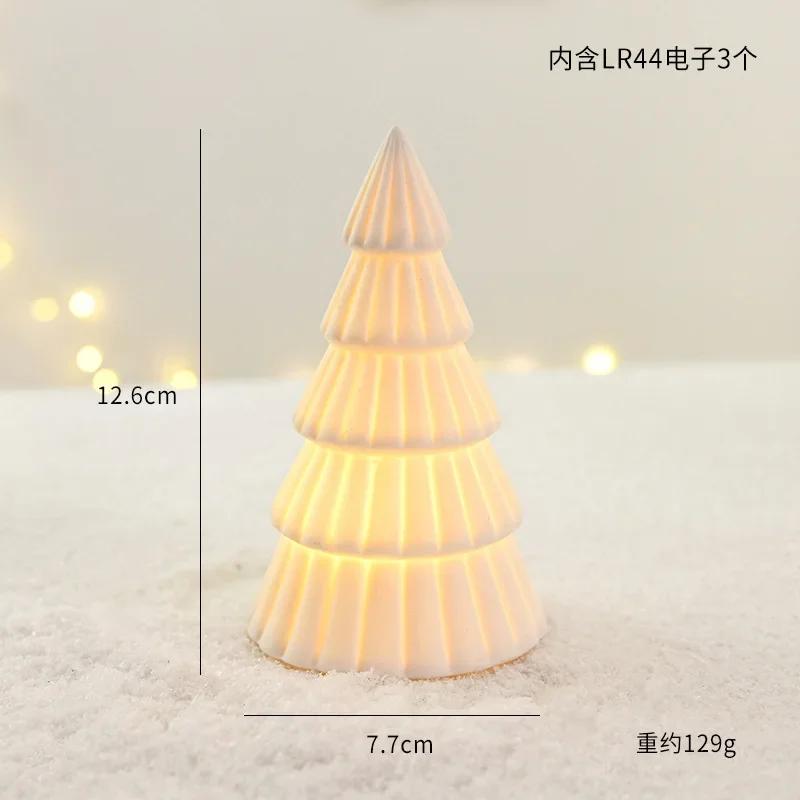 Nordic Ceramic Luminous Train Mini Igloo Luminous Small Ornaments Home Christmas Ornaments New Year Gifts