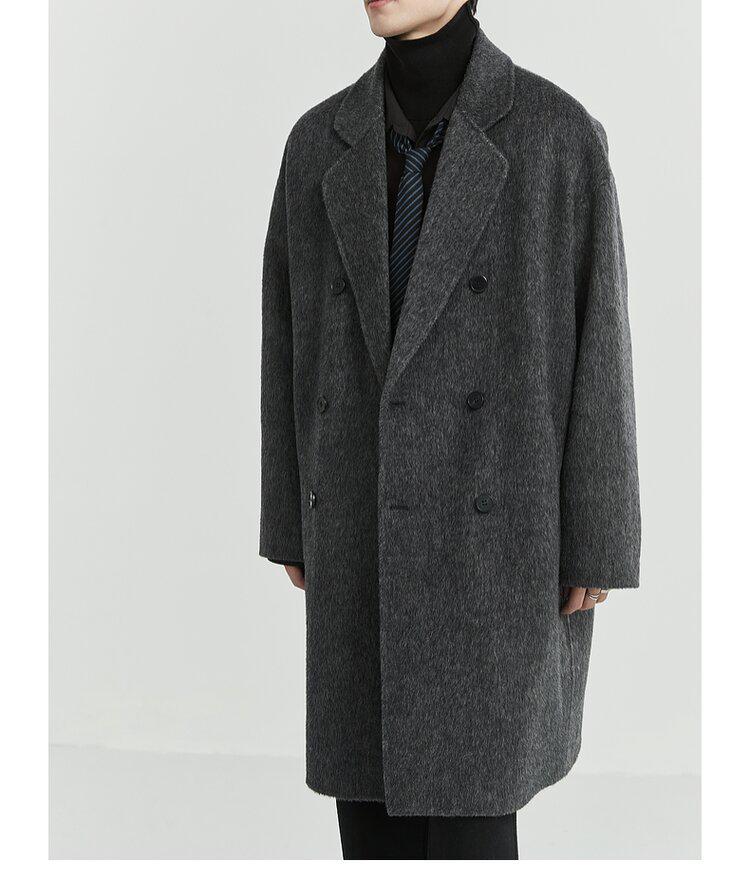 Men's Mid-Length Double-Sided Wool Coat: New Stylish Thickened Korean Winter Design