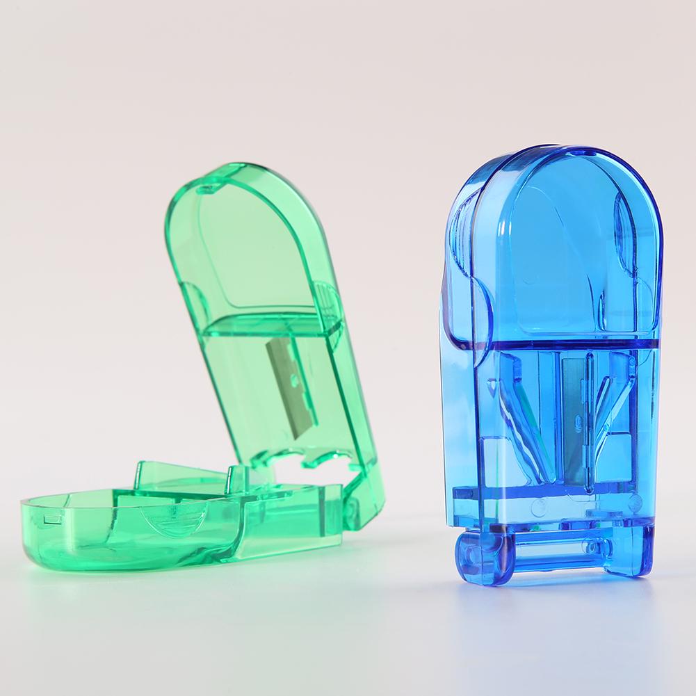 Bärbar Pill Cutter Splitter Divider Förvaringslåda Medicin Tabletter Hållare Fodral