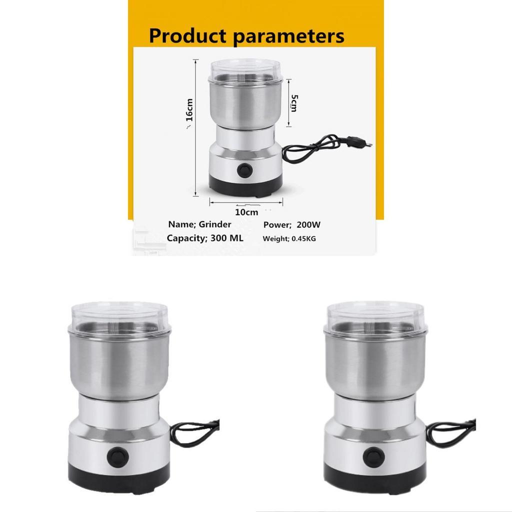 Coffee Grinder Food Processor With Stainless Steel Blades For Home Use And Dry Grinding
