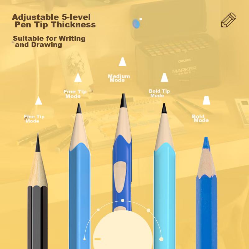 (Deli) Fully Automatic Electric Pencil Sharpener, Can Sharpen Triangular And Hexagonal Colored Pencils up to 8mm Diameter, Electric Present