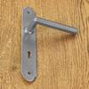 ALBA Door Handle with Key Plate 72mm STEEL