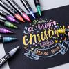 12/24/48Colors Brush Metallic Marker Pens Dual Tip Permanent Art Marker for Manga Crafts Scrapbooking School Stationery Supplies