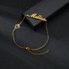 Atoztide Personalized Custom Name Crown Heart Bracelet Thick Chain for Women Stainless Steel Zircon Flower Bangle Jewelry Gift 