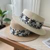 Summer New Short Brim Flat Top Top Top Hat Sunscreen Sunshade Sun Hat British Retro Fashion Straw Hat Woman