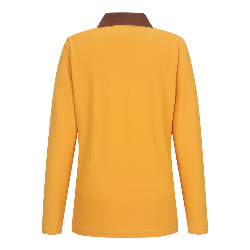 SUPERIOR Women'S Color Block Collared T-Shirt Mustard (Iw0Eks30764)