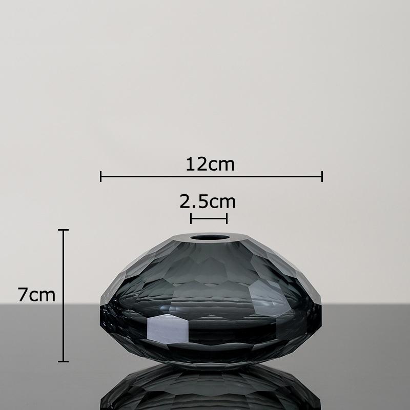 

Hexagonal Texture Glass Vase Transparent Flowers Pots Desk Decoration Flower Arrangement Round Floral Vases Room Aesthetic Decor