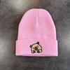 Fashion Knitted Hat With Capybara Embroidery Design Suitable For Daily Use