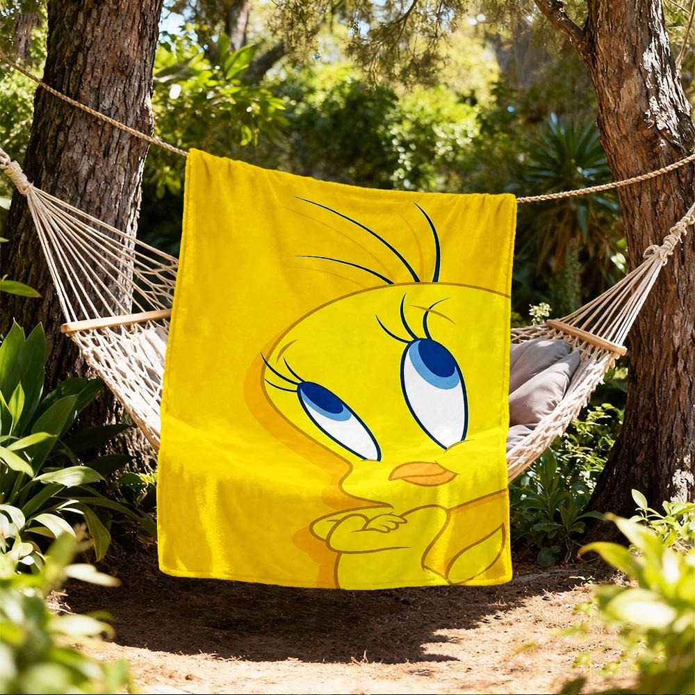 

1pc Tweety Bird Outdoor Blanket - Throw Blanket, Soft , Flannel Blankets, Living Room, Travel, Camping c1209101 80x120cm