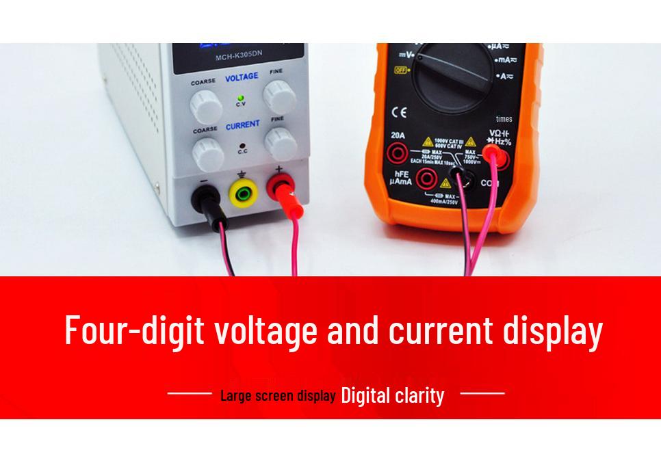 30V 5A/10A Adjustable DC Power Supply with Digital Display and Ammeter