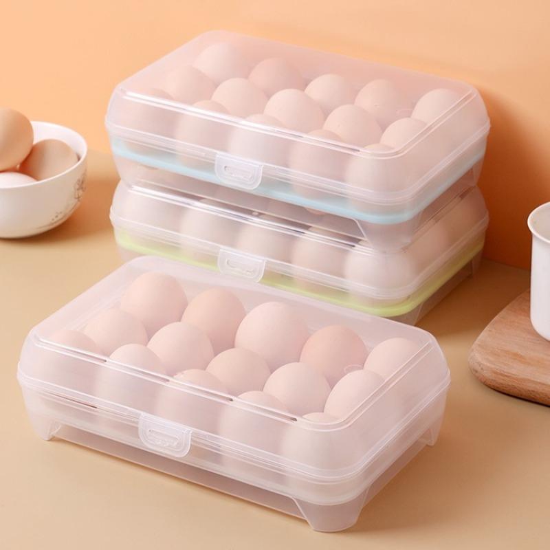 6/15Grid Household Eggs Preservation Box Refrigerator Eggs Storage Box Stackable Protective Tray Handheld Eggs Storage Tray