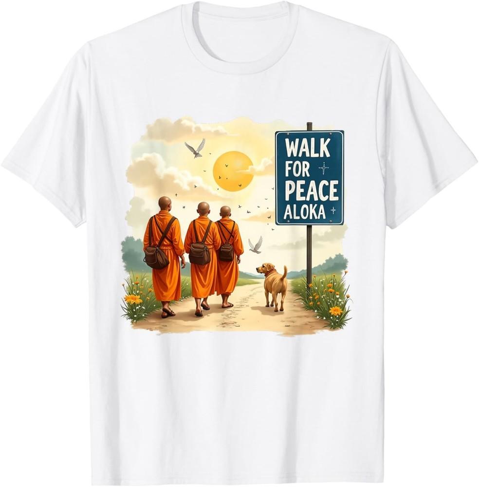 Walk for Peace Monks with Aloka Dog TShirt S