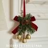 Wreath Christmas Chime Bell Red Pine Cone Bell Pendant  Christmas Tree Decorations