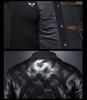 2024 Winter European Style Men's Casual Lapel PU Leather Down Jacket