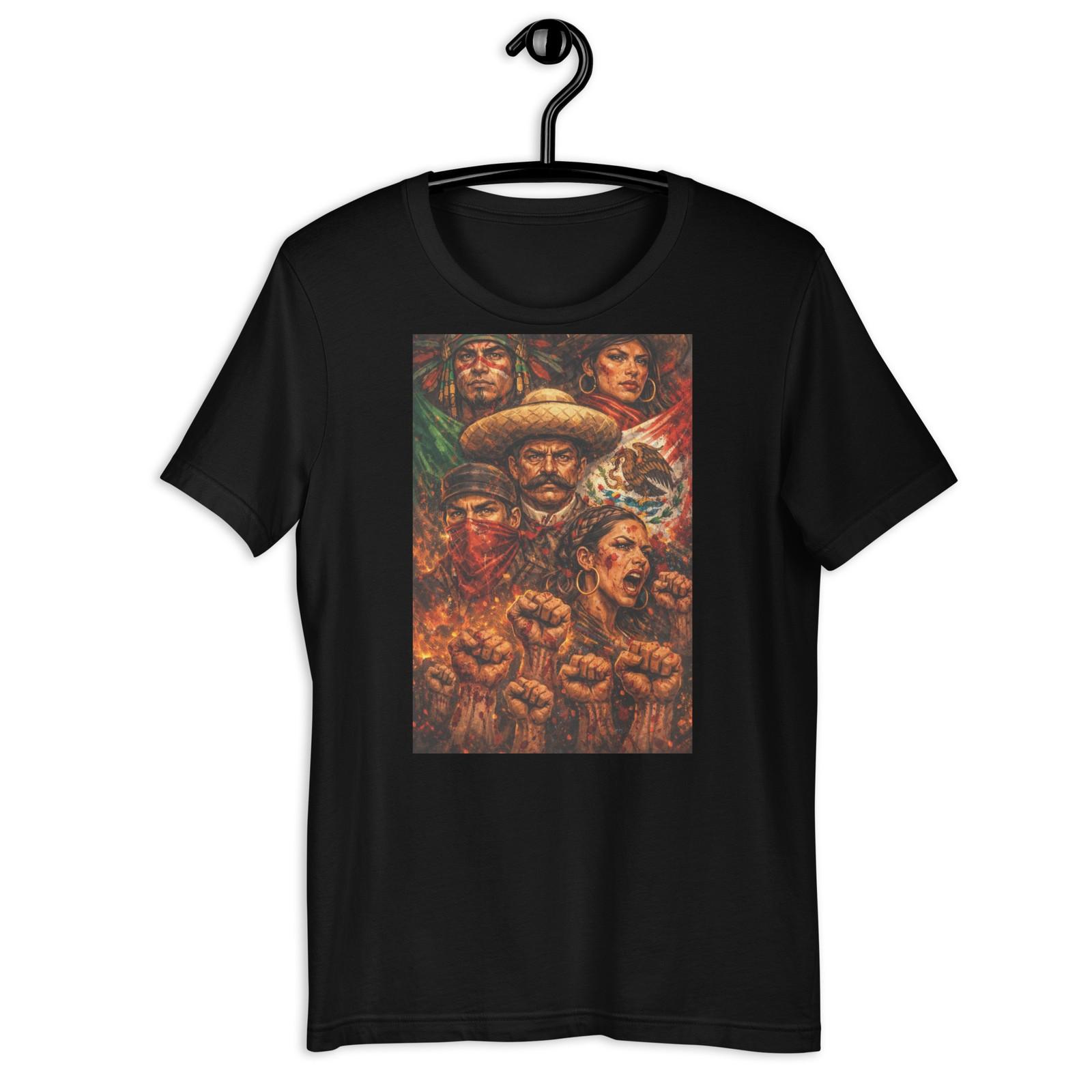 Mexican Resistance Zapata Revolution Pride Art T-Shirt Design S