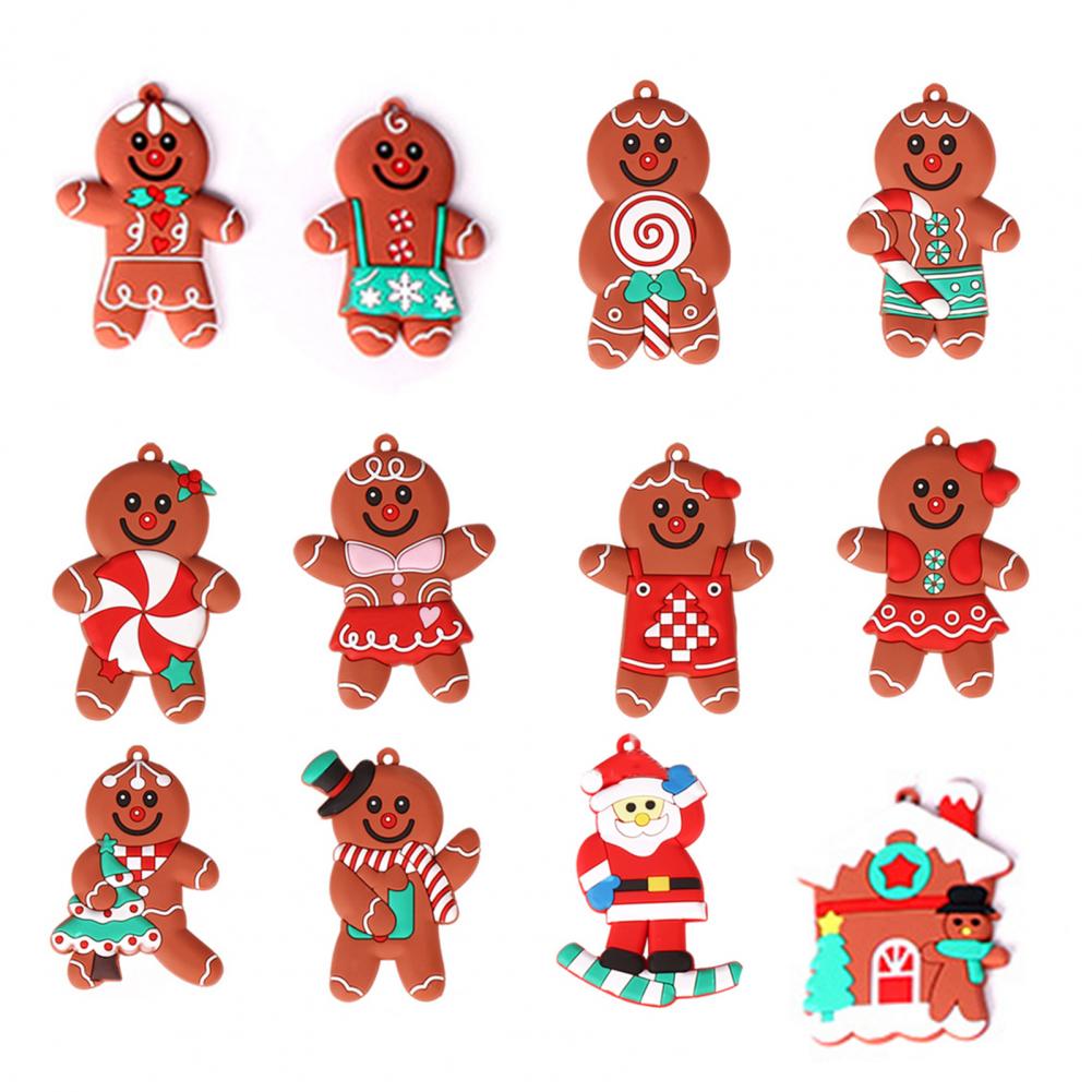 Small Gingerbread Man Pendant Cute Christmas Tree Decorations Gingerbread Man Christmas Ornaments Set Santa for Xmas for Holiday
