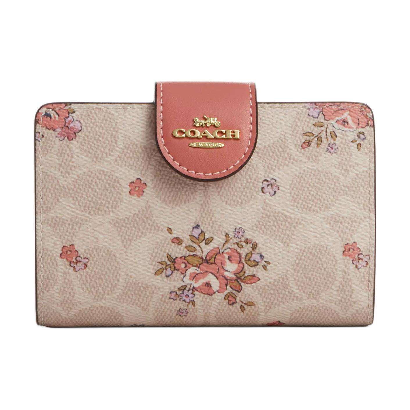 

Новый кошелек COACH Corner Zip из канвы с покрытием, среднего размера, женский, песочный и многоцветный CAO99-IMSAS 13.0*1.5*8.4CM