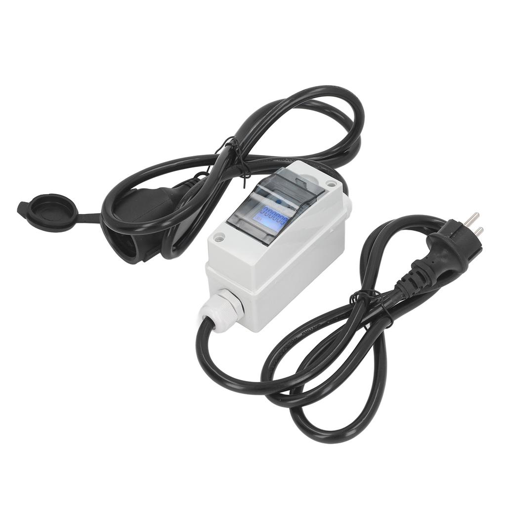 Mobile Digital Electricity Meter IP65 Waterproof Portable LCD Display Electricity Usage Monitor EU P