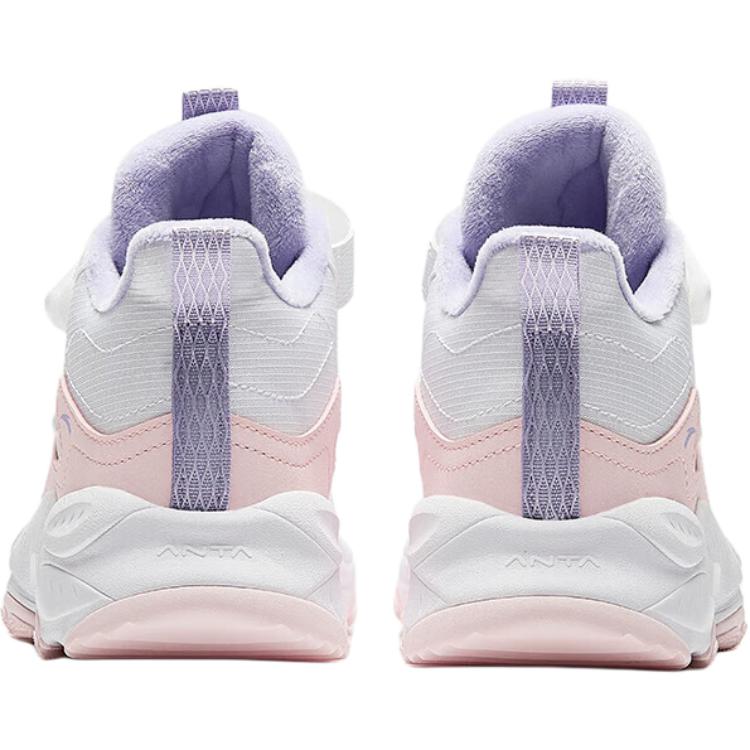 Anta Kids Comfortable Simple Non-Slip Wear-Resistant Mid-Top Boots Kids Boots White Pink A22446932-3