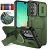 Etui Ochronne na Telefon z Osłoną Obiektywu Aparatu Dla Samsung Galaxy A57 A37 A17 A55 A56 A36 A26 A16 A35 A25 A15 Magnetyczne Ładowanie Podpórka Pokrowiec