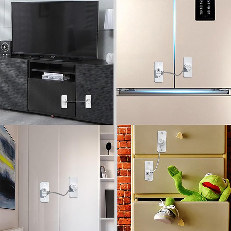 Safety lock Door and window,Fridge Lock,Traceless Adhesive No Drilling,Child Safety Cabinet Locks,for Fridge,Cabinet Locks, Draw