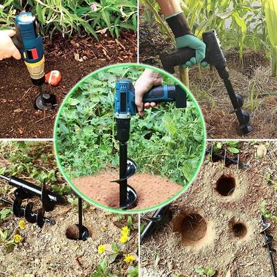 1 Stuk Spiraalpaalboor Set Tuin Planten Bloemen Plantbenodigdheden Losse Grond Graven Gat Metalen Boor Tuin Elektrisch Gereedschap