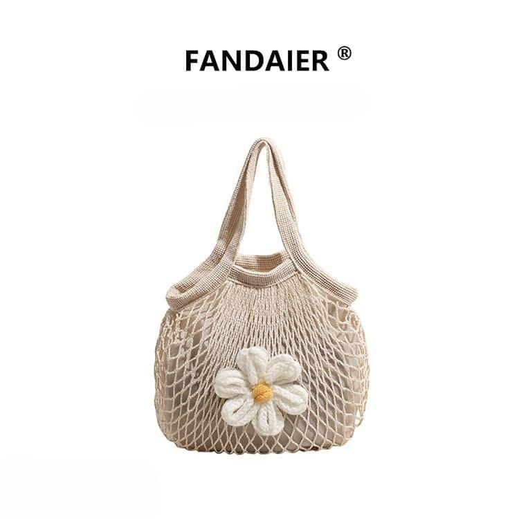 Pastoral hand-woven mini shopping handbag